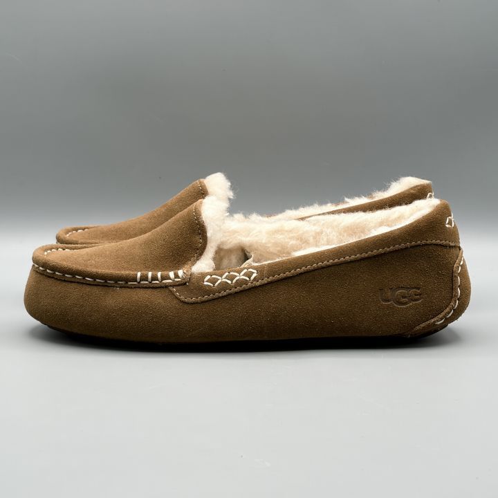 新品】UGG モカシンスリッポン ムートンシューズ チェスナット USA8