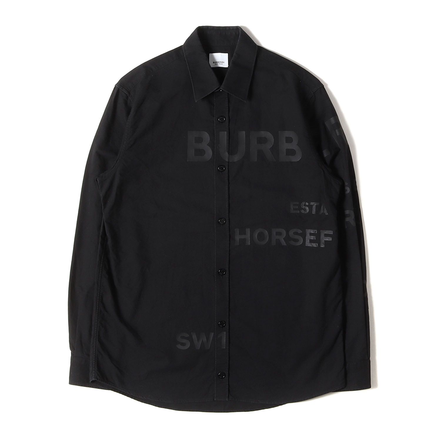 BURBERRY バーバリー シャツ ブラック 黒 サイズ:XS | ティッシ期 ホースフェリー オックスフォードコットン ボタンシャツ (HORSEFERRY L/S SHIRT) | トップス カジュアルシャツ 長袖【メンズ】