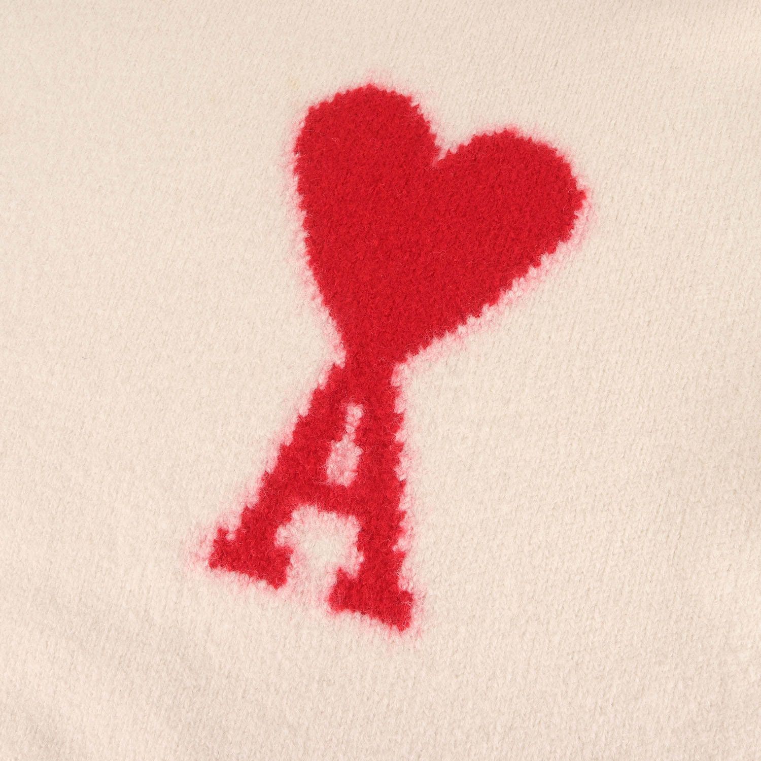 ami ハート刺繍 ホワイトニットセーター