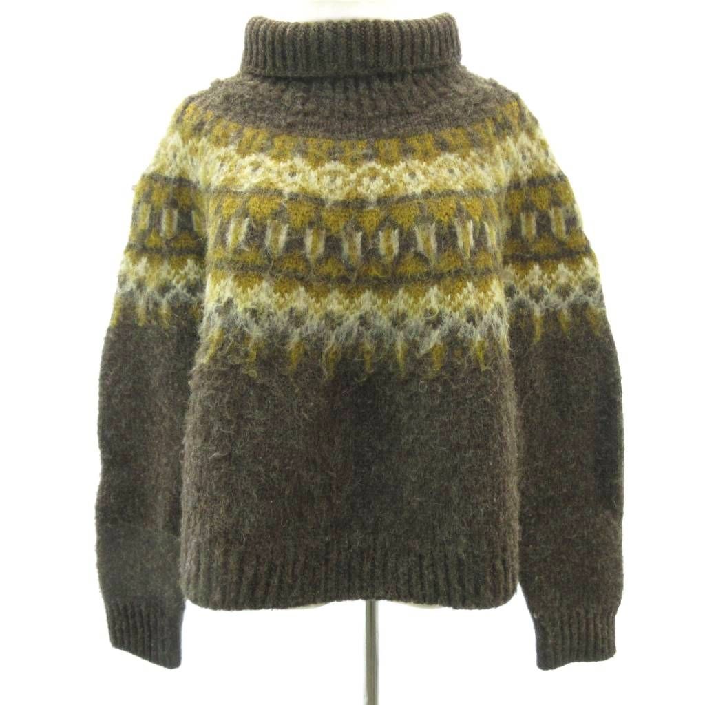 セリーヌ CELINE ノルディック ニットセーター ハイネック ショート丈