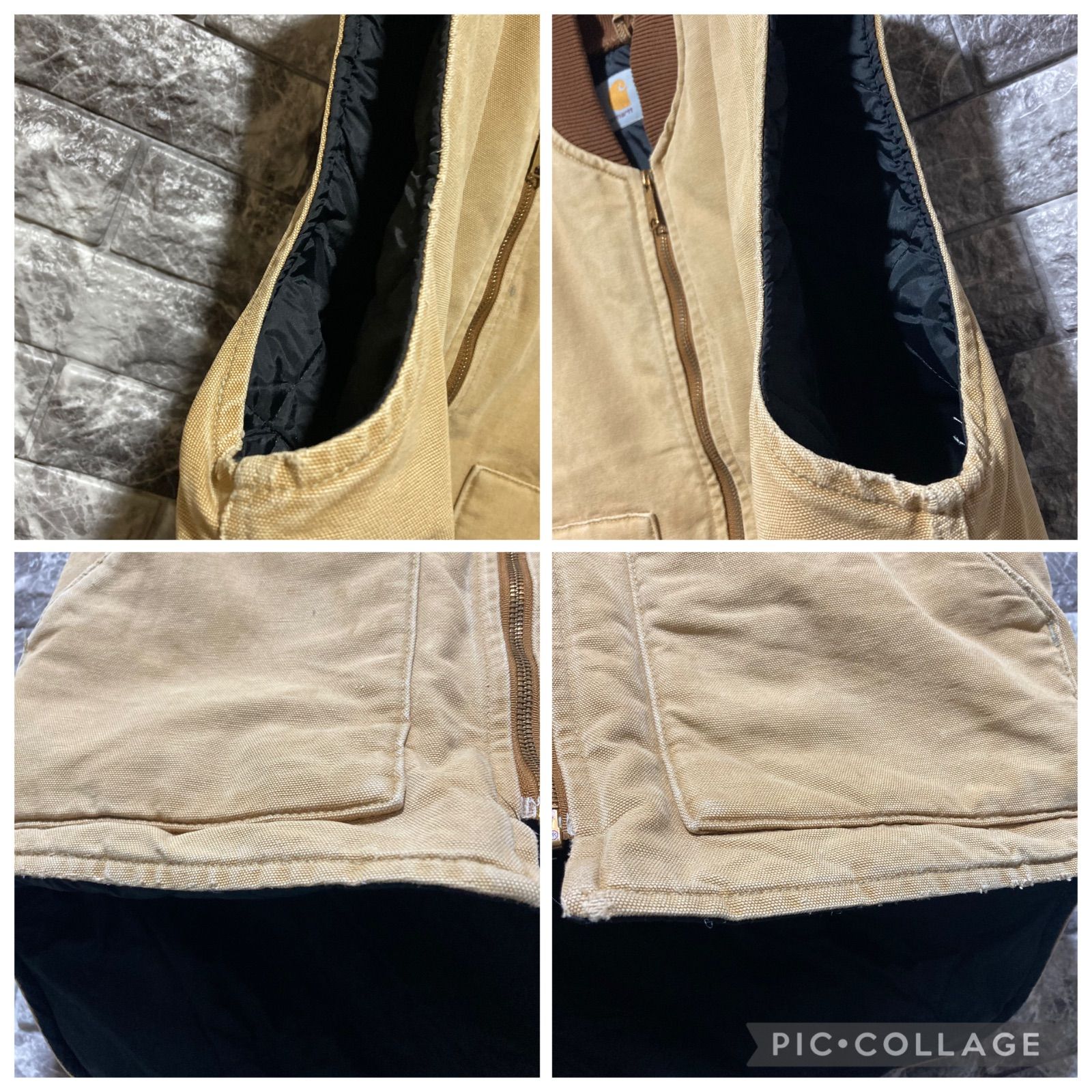 CARHARTT ダックベスト L カーハート USA製 腰ゴム DUCK VEST VINTAGE