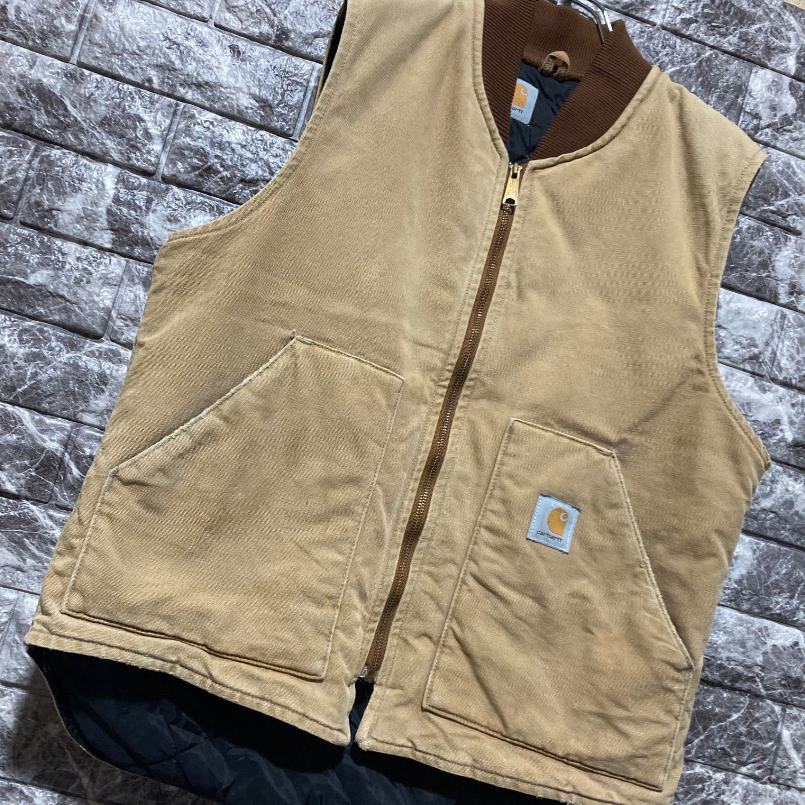 CARHARTT ダックベスト L カーハート USA製 腰ゴム DUCK VEST VINTAGE