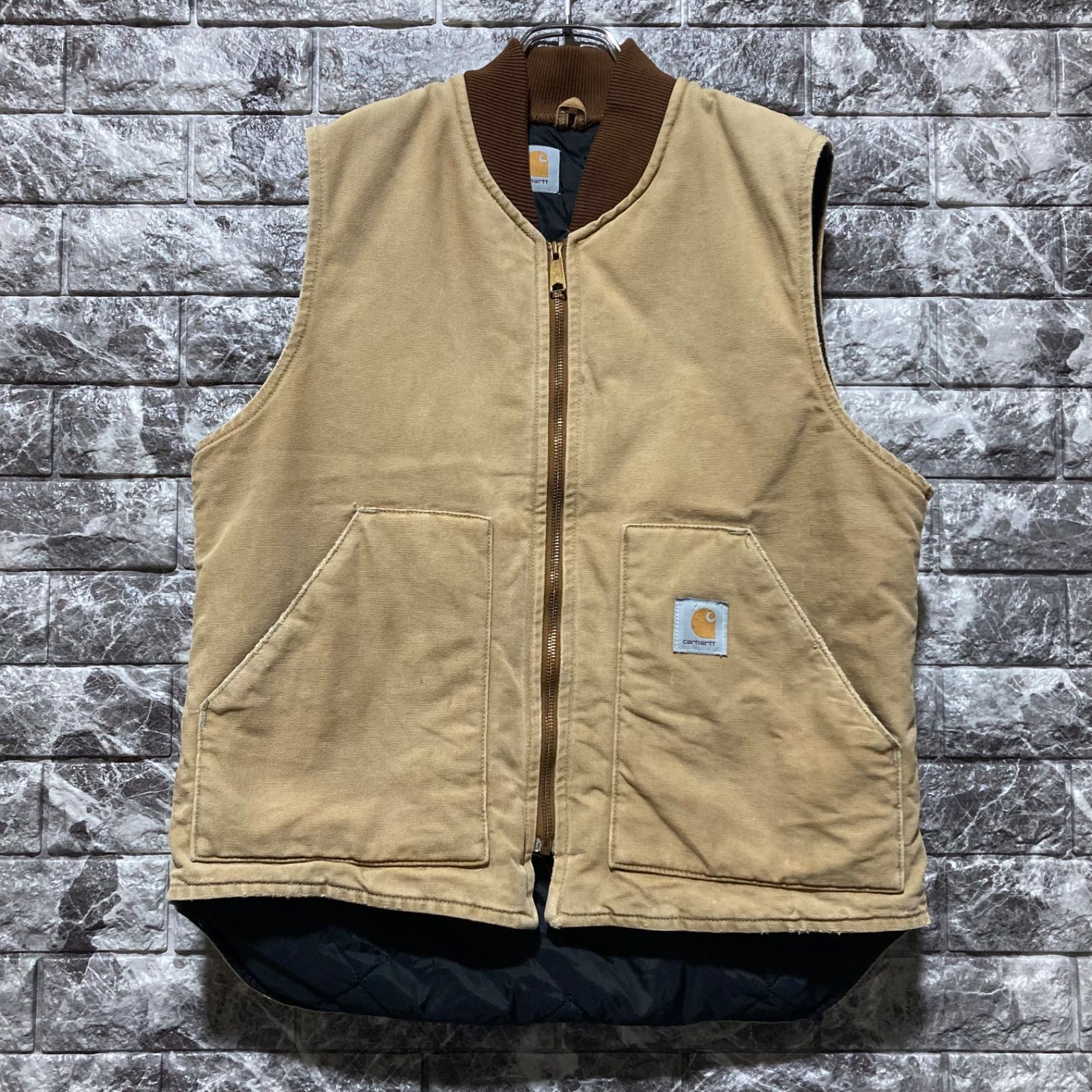 CARHARTT ダックベスト L カーハート USA製 腰ゴム DUCK VEST VINTAGE
