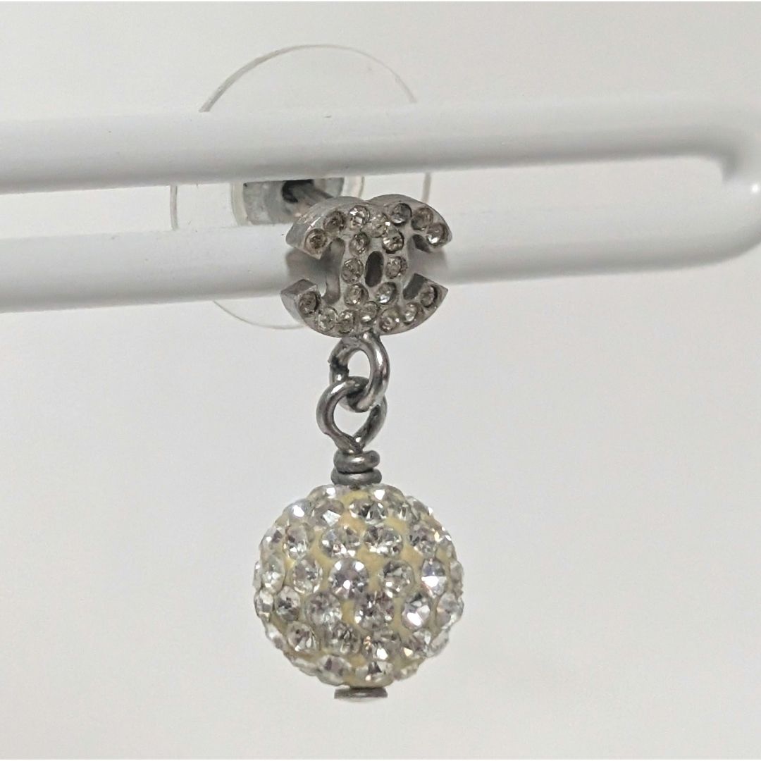 シャネル ピアス ココマーク シルバー ミラーボール ラインストーン