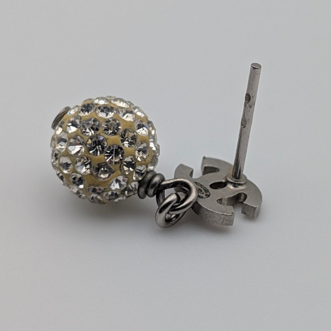 シャネル ピアス ココマーク シルバー ミラーボール ラインストーン