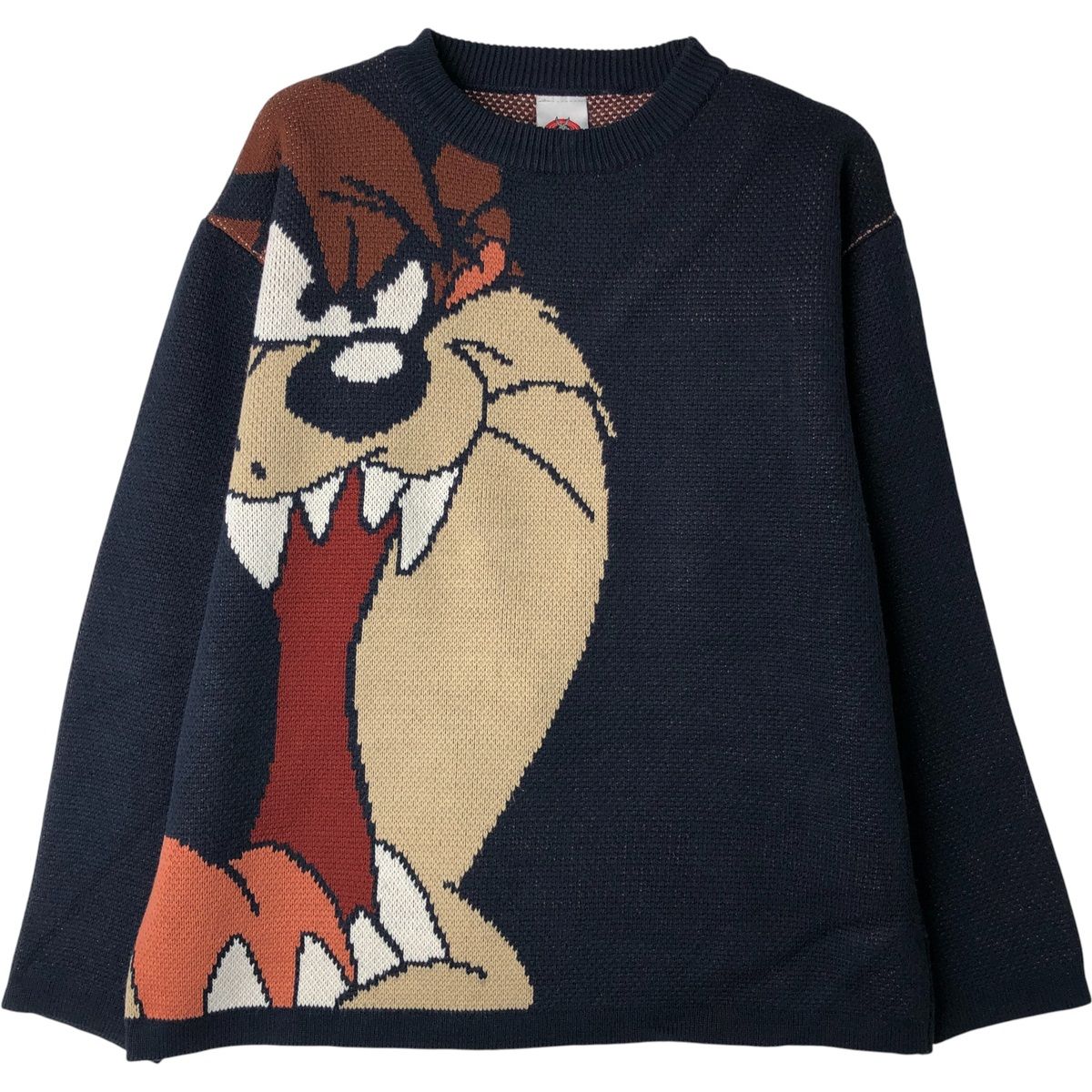 古着 LOONEY TUNES ルーニーテューンズ タズマニアンデビル 総柄 アクリルニットセーター メンズM相当 キャラクター/eaa399093 古着 LOONEY TUNES ルーニーテューンズ タズマニアンデビル 総柄
