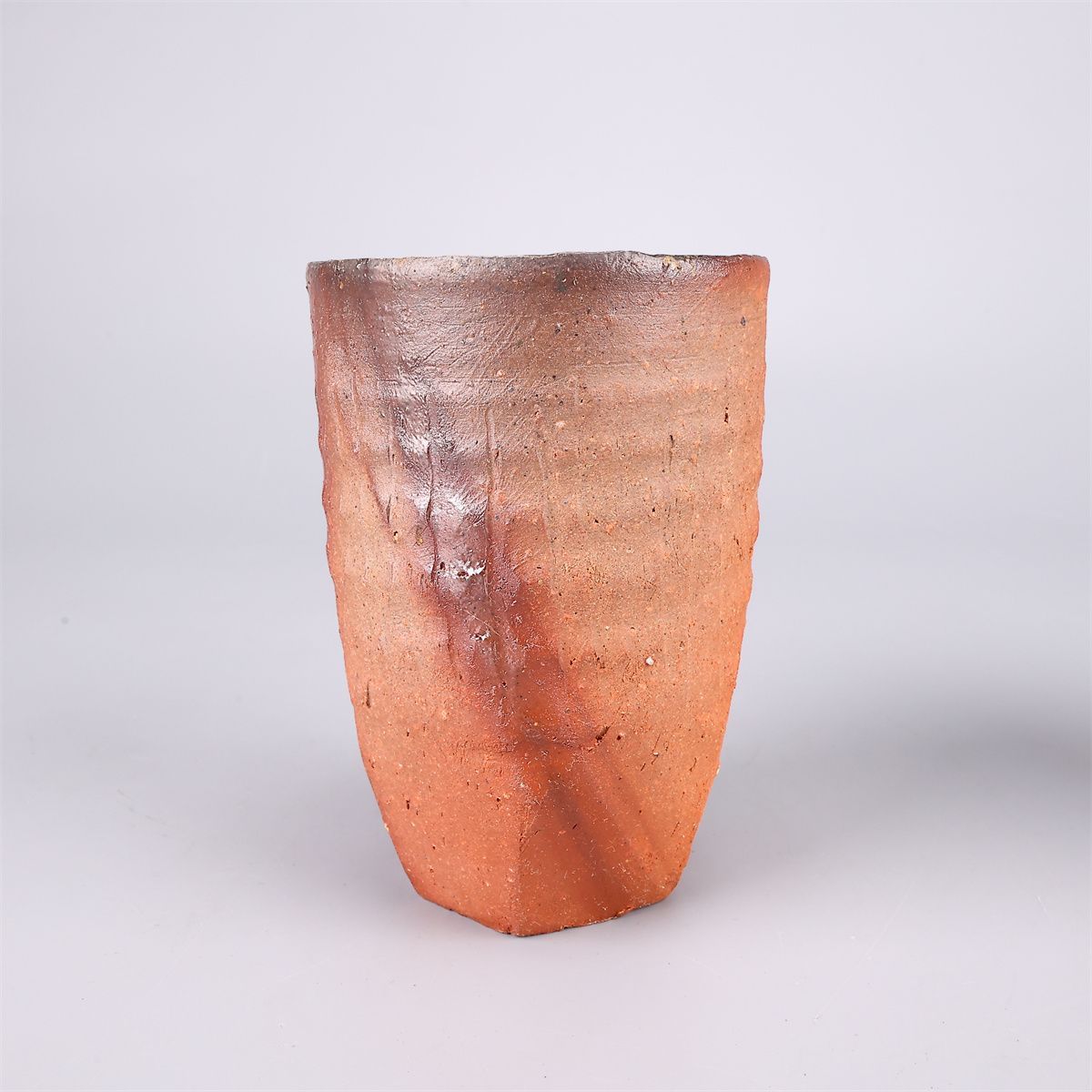 森丁斎】 備前焼 麦酒盃 2点 一対 高約12㎝／共箱付 本物保証 美品