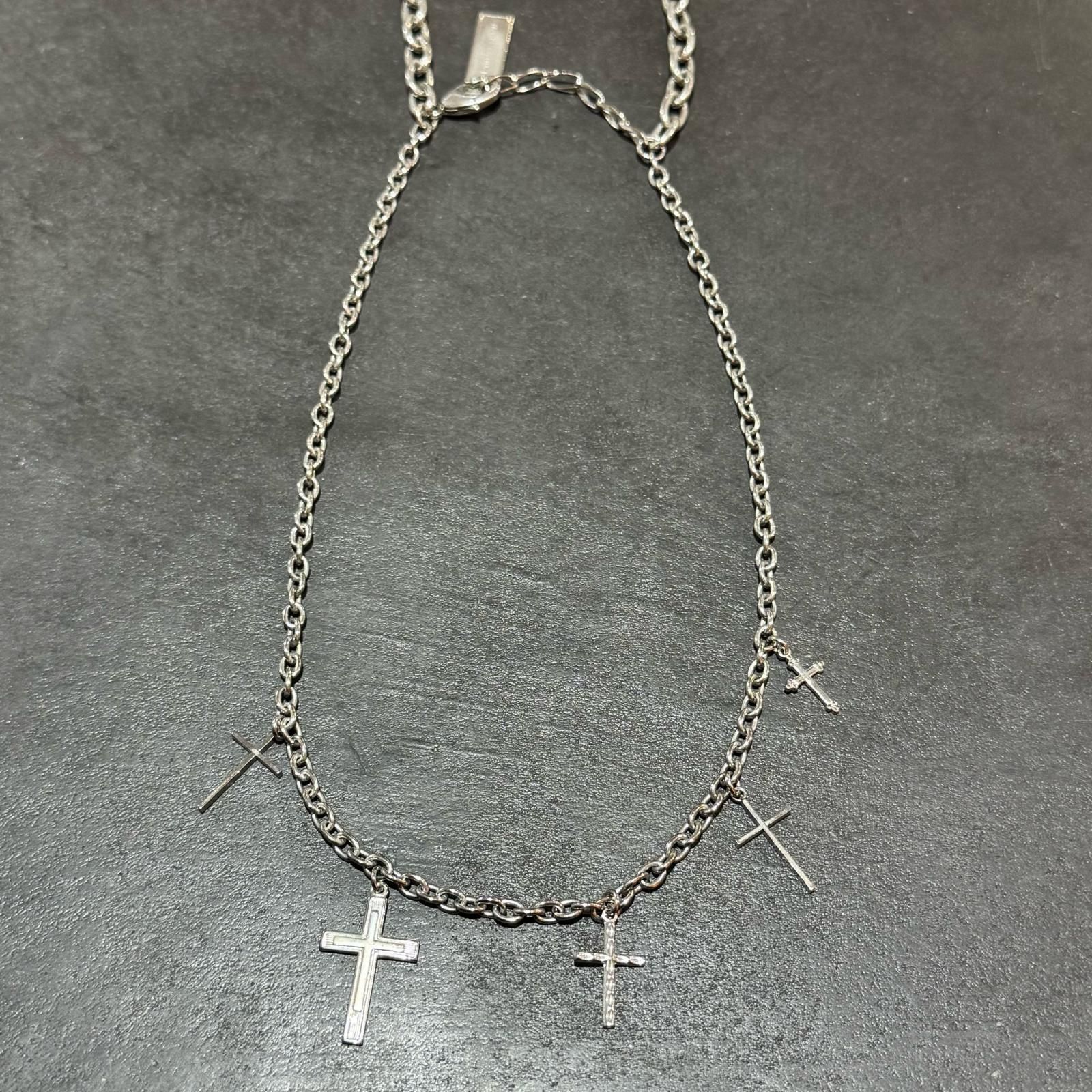 JOHN LAWRENCE SULLIVAN CROSS DOUBLE CHAIN NECKLACE クロスバブル