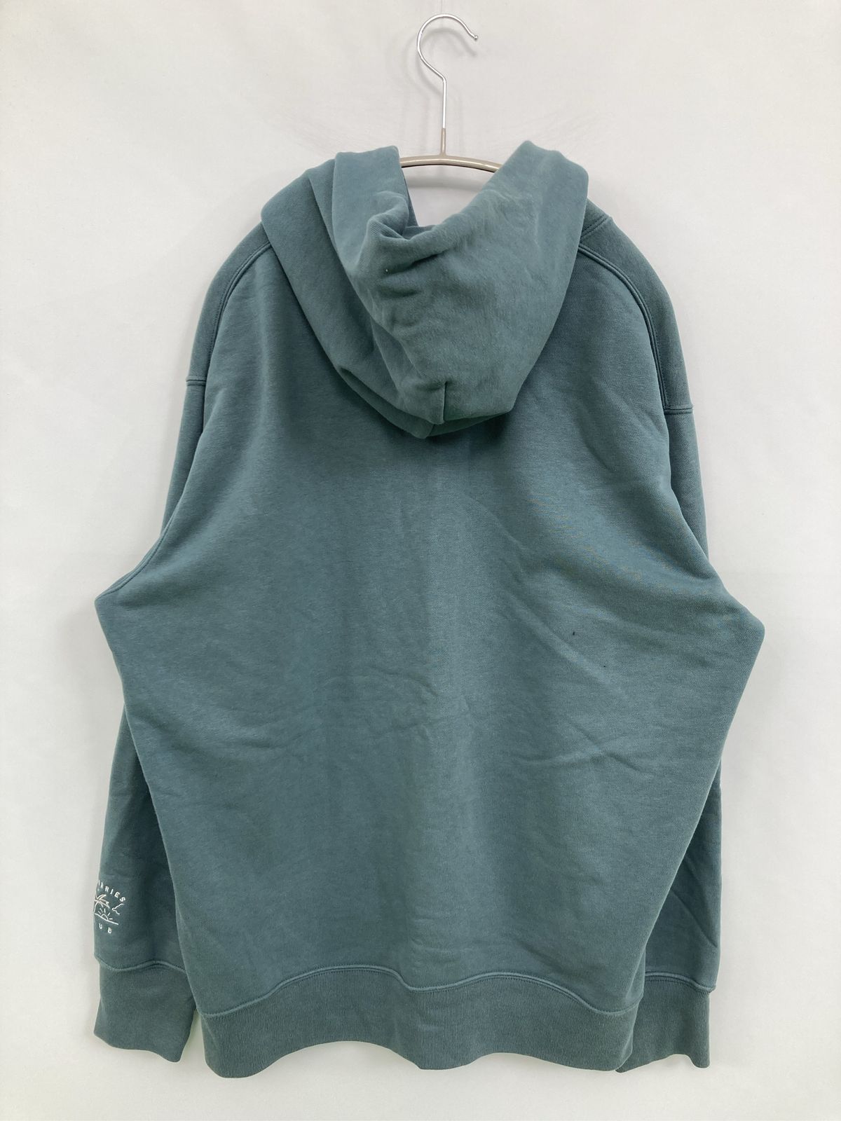UNIQLO ユニクロ パーカー XL グリーン コットン スウェット 前面プリント プルオーバー 長袖
