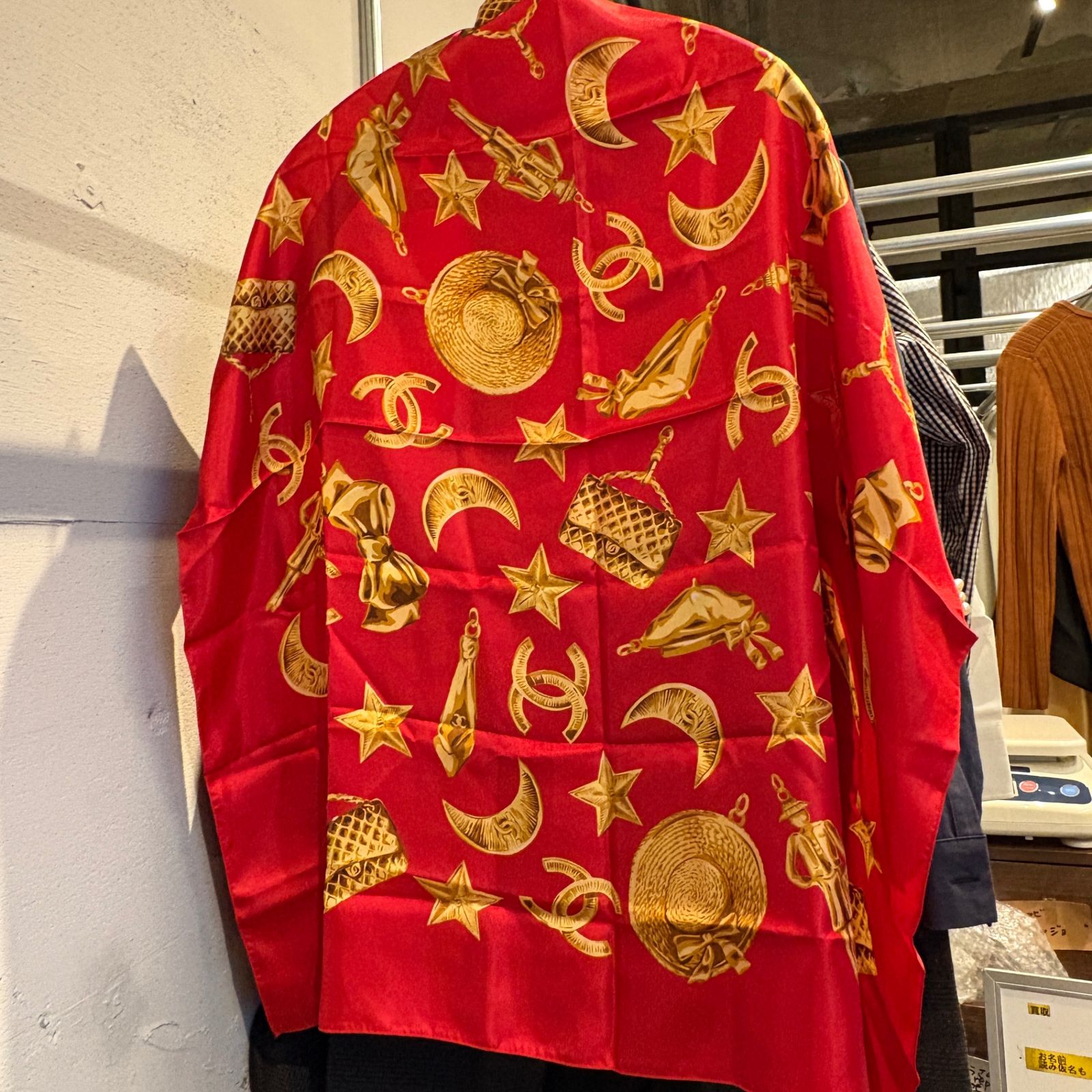53 シャネル CHANEL スカーフ 大判 総柄 VINATAGE ヴィンテージ 