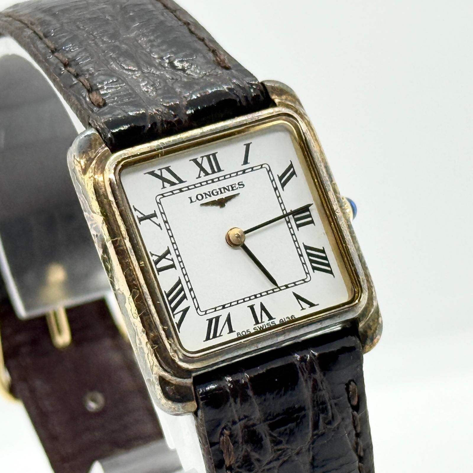 LONGINES ロンジン スクエア 18405333 ホワイト 手巻き メンズ 腕時計 