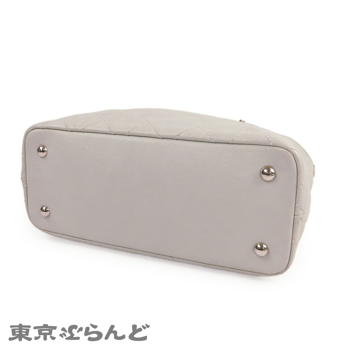 シャネル CHANEL チェーントートバッグ A92744 ライトグレー シルバー