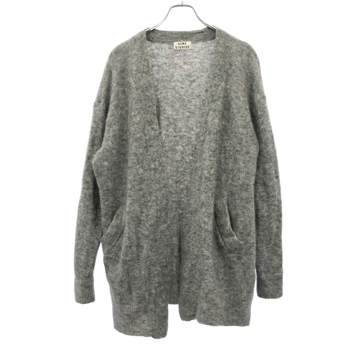 ACNE - 美品　アクネストゥディオズ　RAYA モヘアカーディガン　ダークグレー　XS Acne Studios アクネストゥディオズ 13AW RAYA SH MOHAIR ロングモヘア