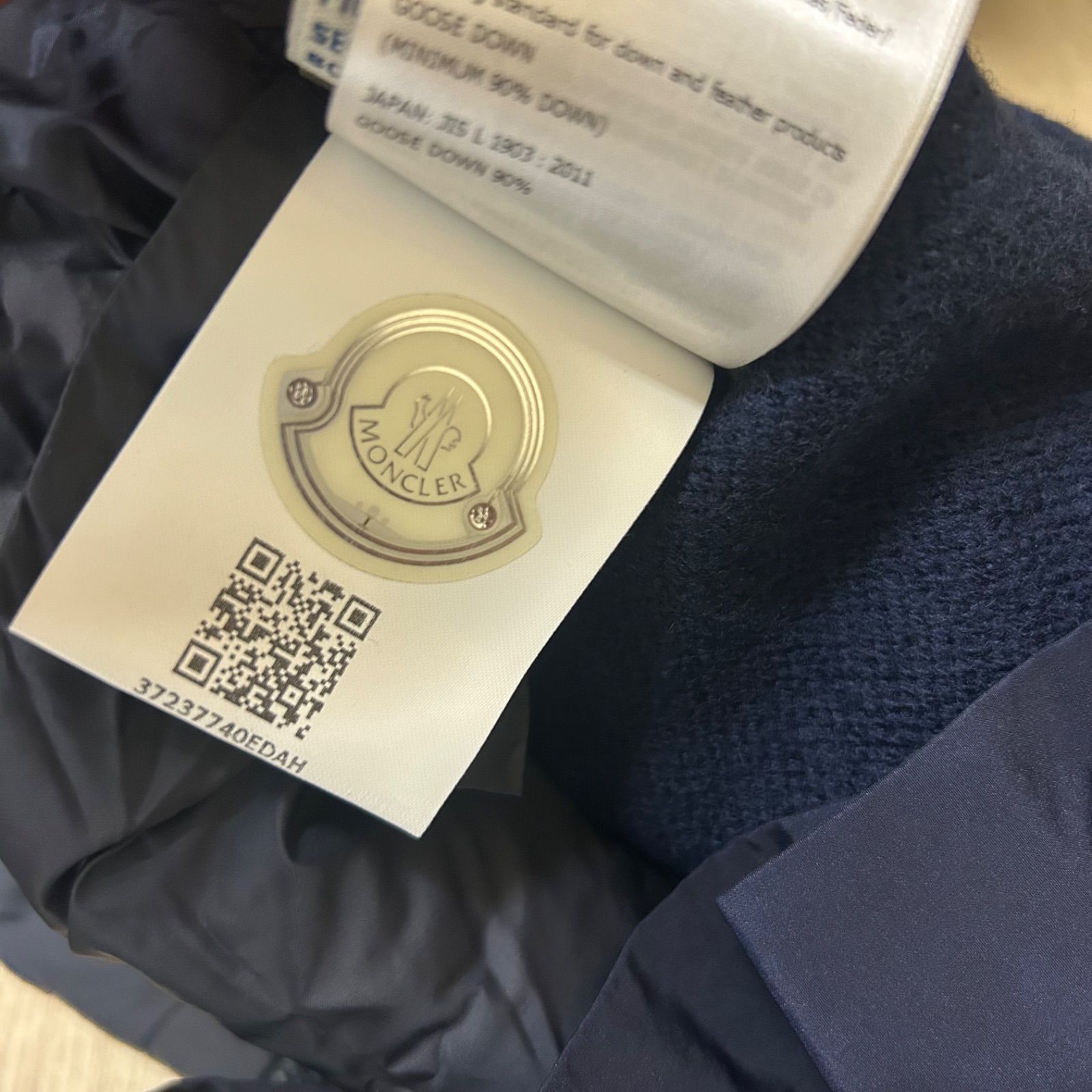 MONCLER モンクレール ダウンジャケット ニット切り替えネイビーS