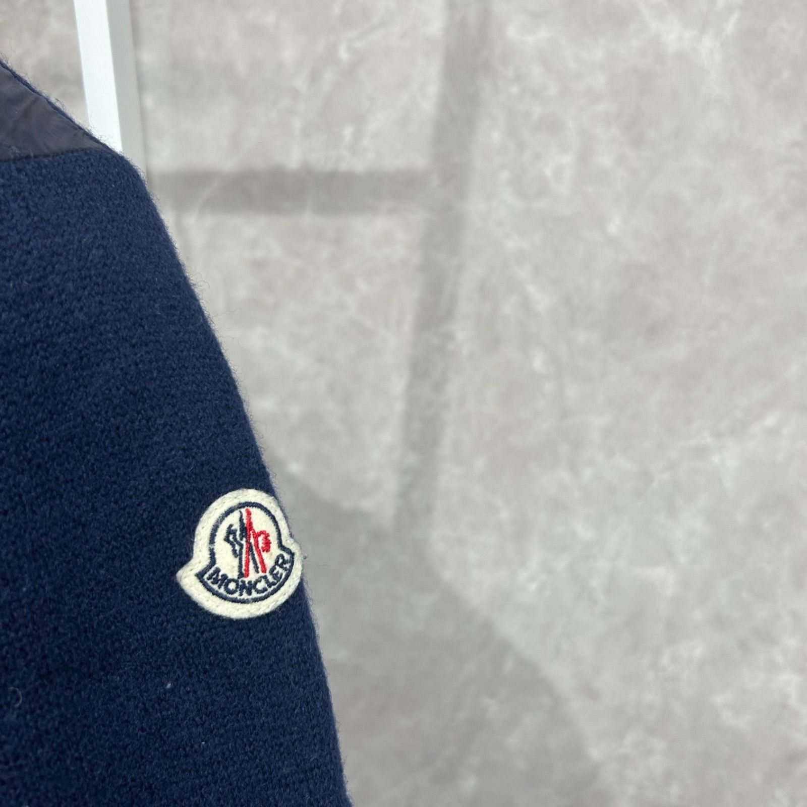 MONCLER モンクレール ダウンジャケット ニット切り替えネイビーS