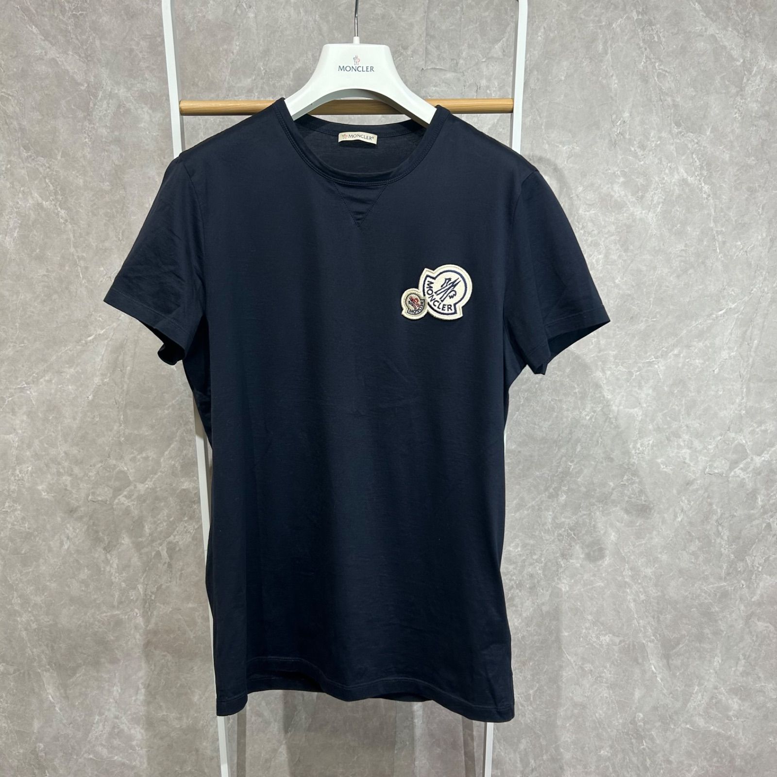 ☆MONCLER/モンクレール ダブルロゴワッペン 半袖Tシャツ D20918032500
