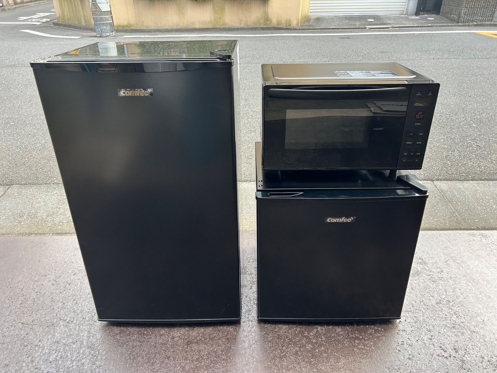2025年製 COMFEE' 家電3点セット ノンフロン冷凍庫 62L ノンフロン