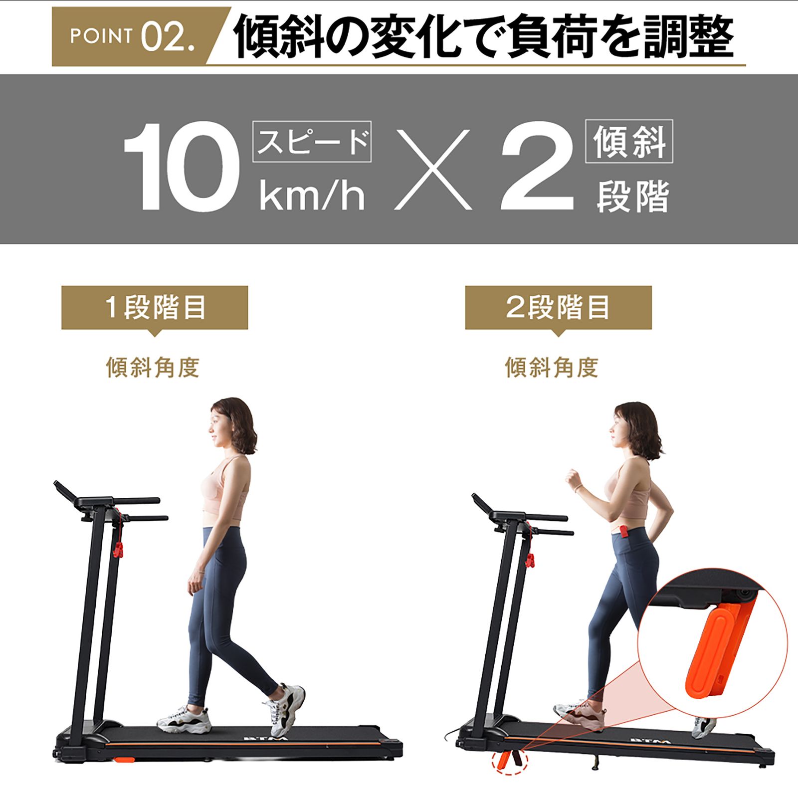 全新品 電動ランニングマシン ルームランナー 低床設計 MAX10km/h 