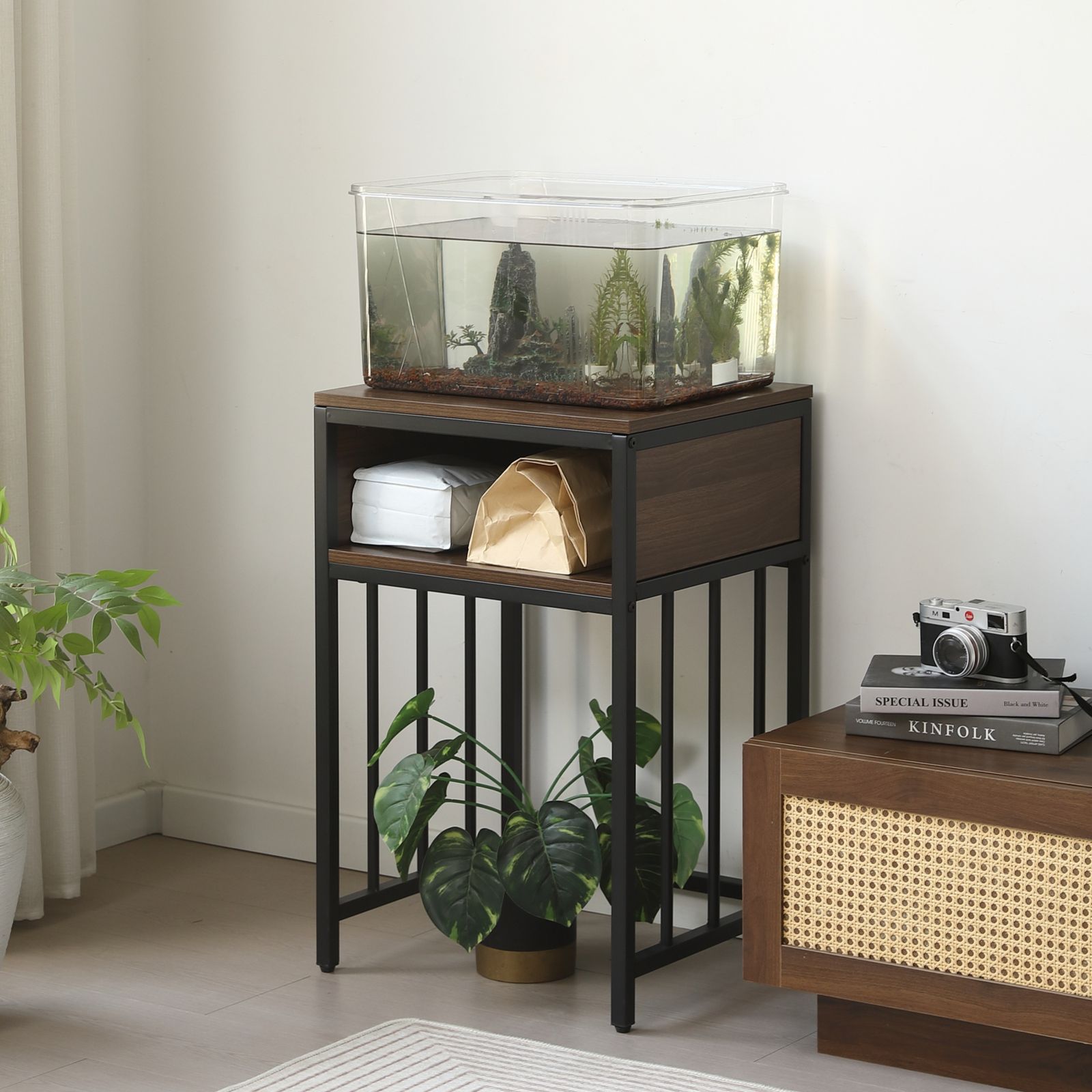 新カラーブラウン】水槽台 水槽スタンド 45cm*40cm 耐荷重100kg 収納棚