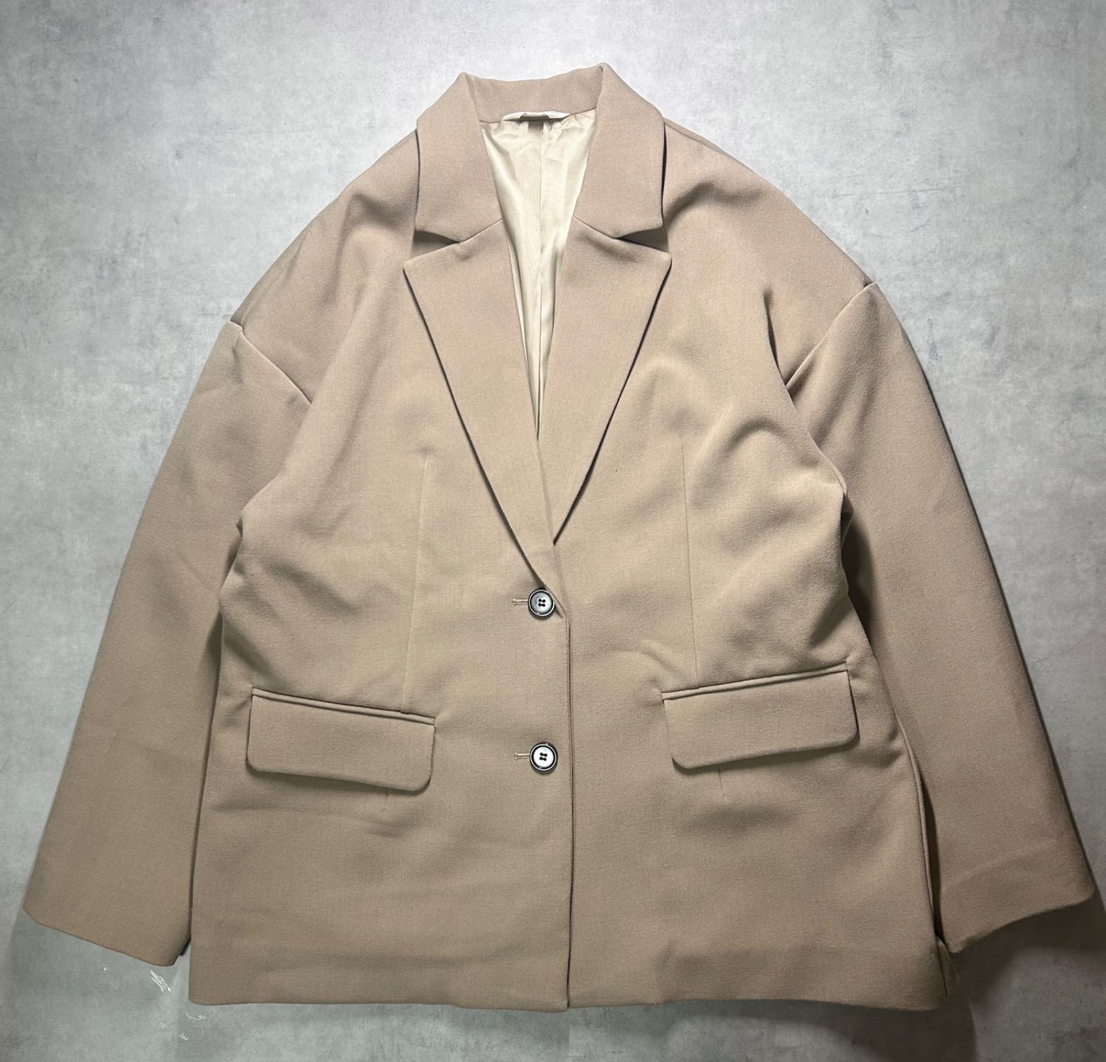 MOUSSY マウジー オーバーサイズ テーラードジャケット ベージュ 