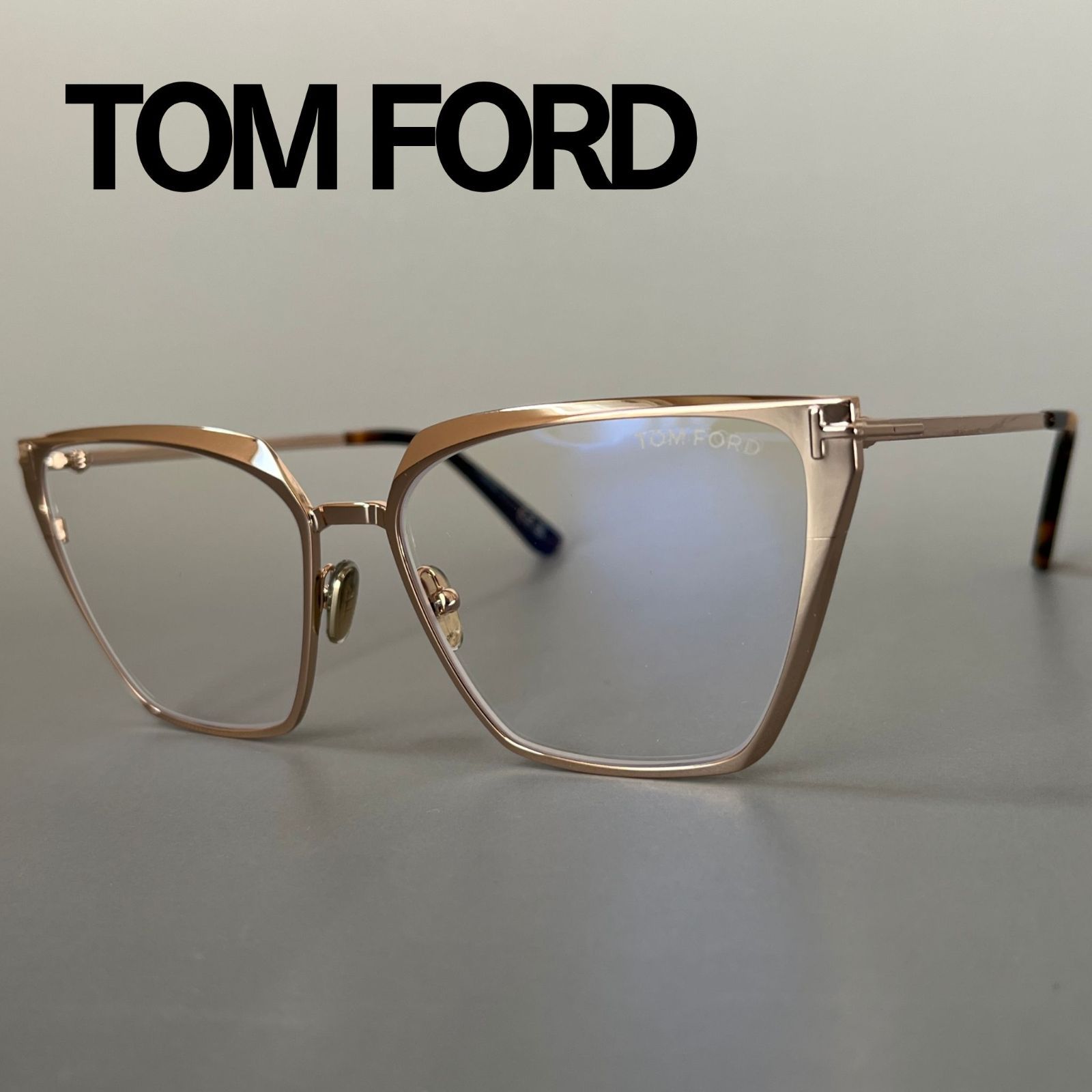 トムフォード メガネ TOM FORD キャットアイ 眼鏡 ゴールド ブラウン