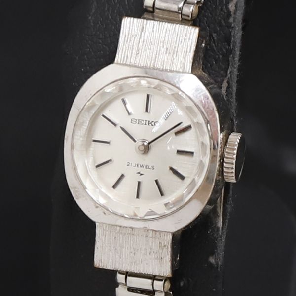 Handwound Seiko 21 Stones 11-0340 Silver Dial Ladies Watch 2000000 NSK KRK