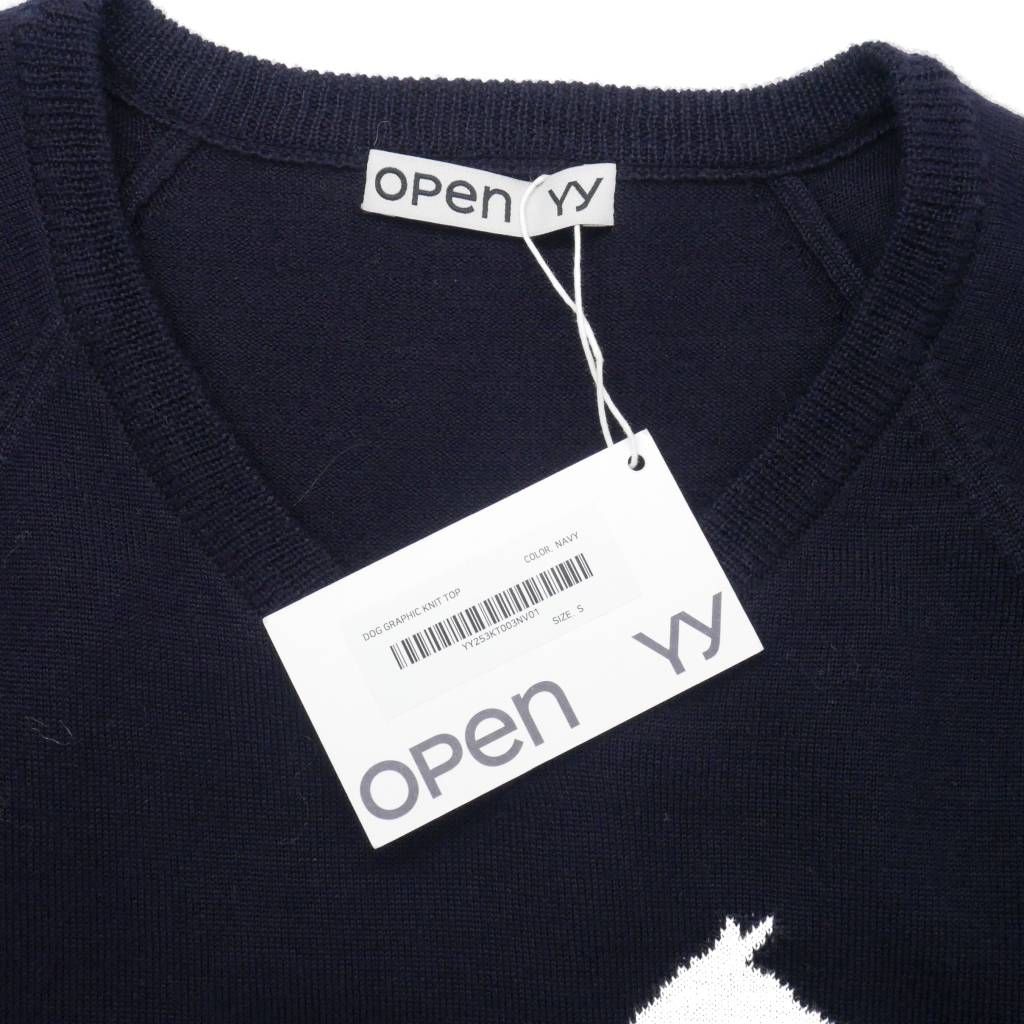 オープンワイワイ OPEN YY DOG GRAPHIC KNIT TOP ドッググラフィック