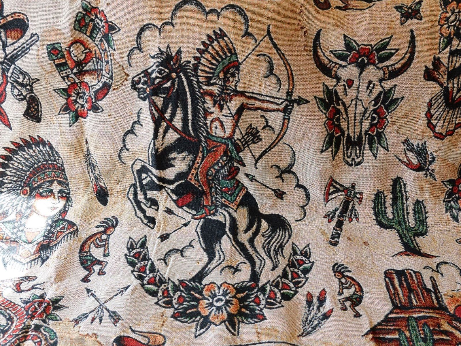 American Traditional tattoo design ジャガード織 ラグ ブランケット