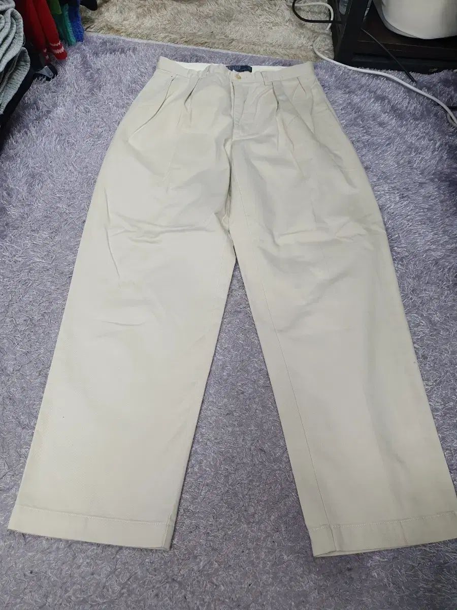 ポロラルフローレン コットン パンツ ツータック チノ パンツ ベージュ 32