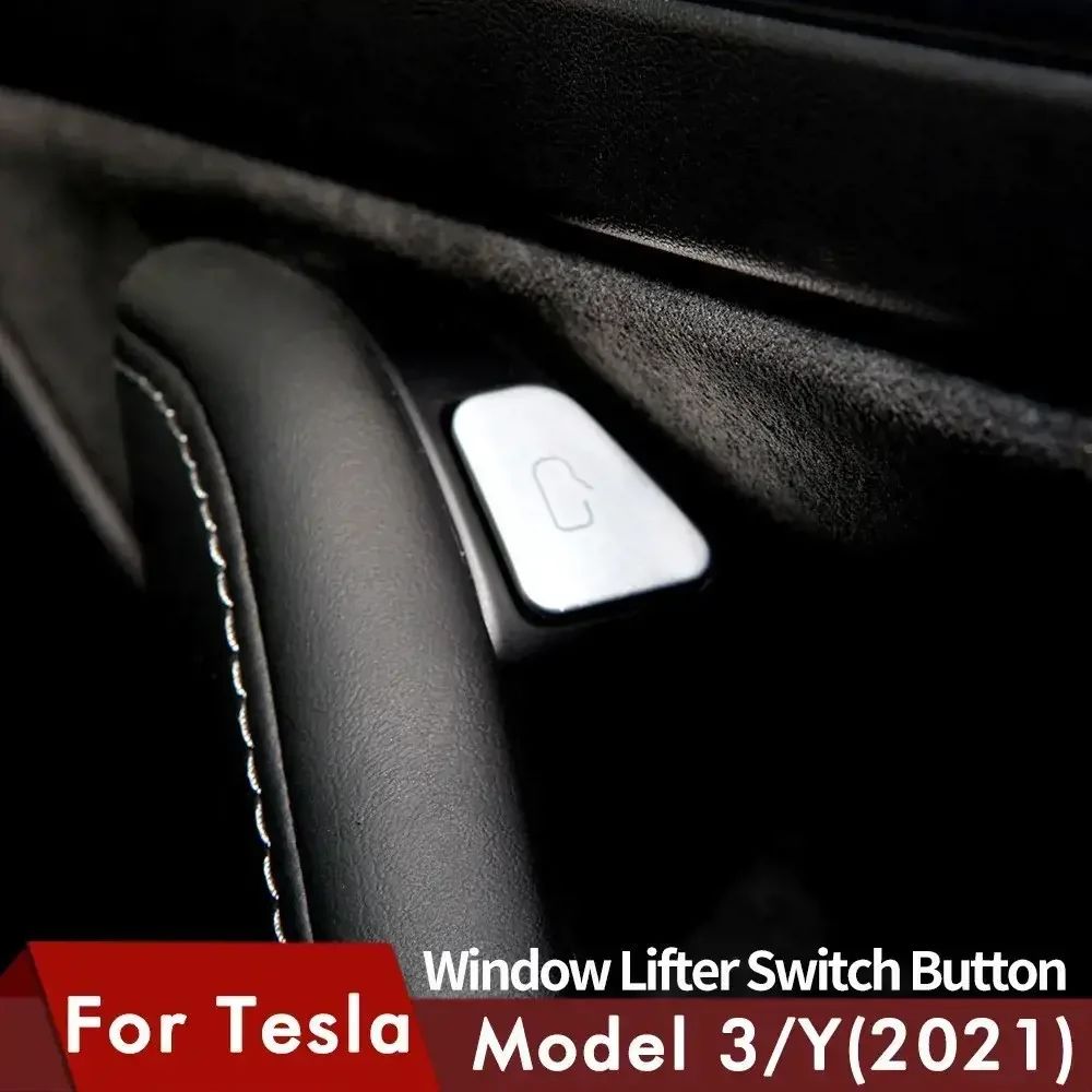 テスラモデル3モデルY 2023年車窓リフトスイッチボタンステッカードアボタンステッカー車内アクセサリー