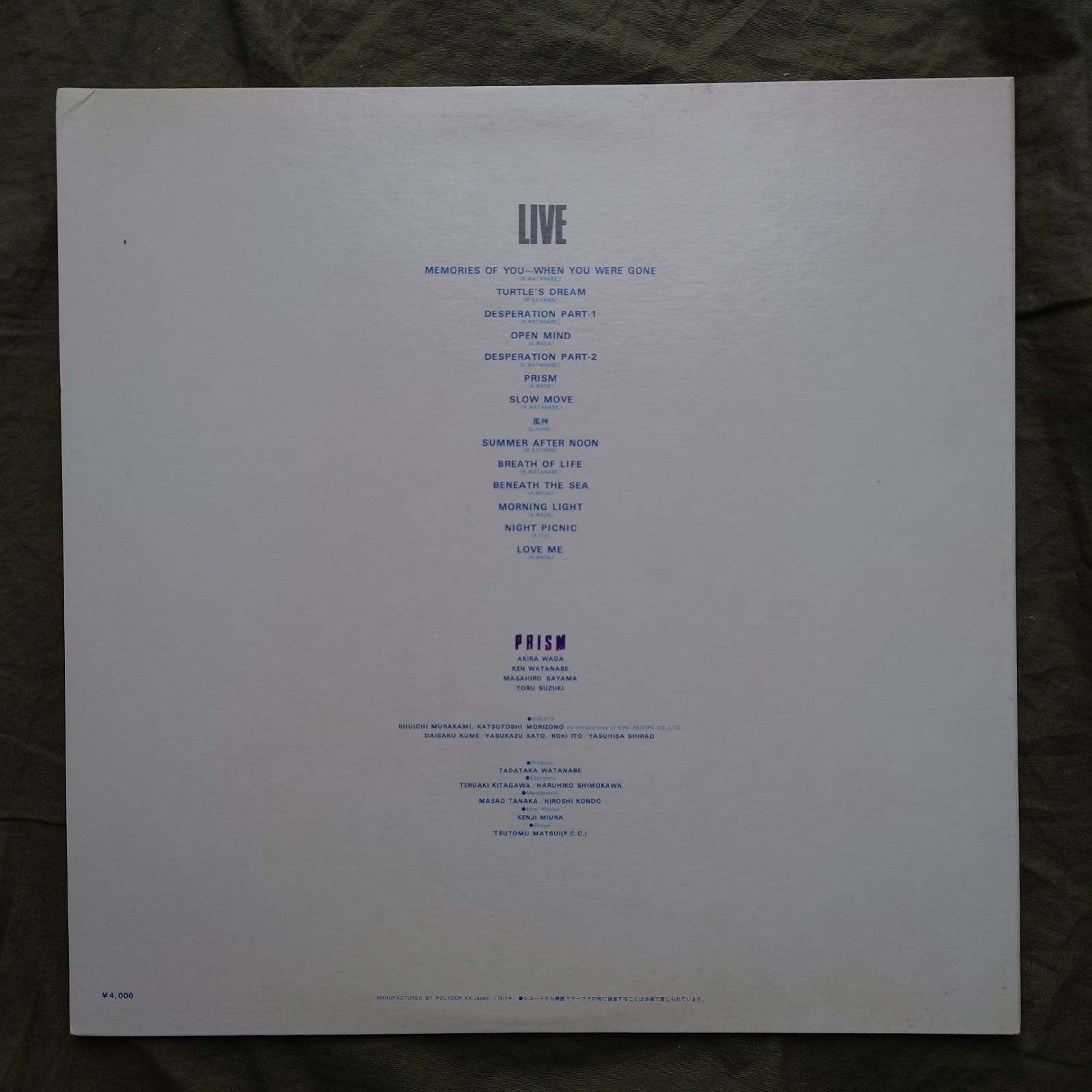 美盤 1979年 プリズム Prism 2枚組LPレコード Prism Live 帯付 Jazz