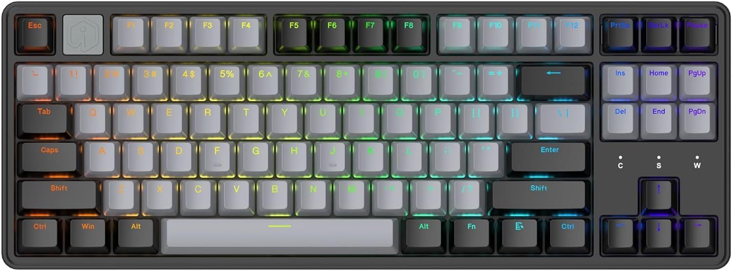 IROK NA87 MAG ラピッドトリガー 磁気スイッチ IROK NA87 MAG ラピッドトリガー 磁気スイッチ ゲーミングキーボード メカニカルキーボード TKL 80% 英語配列 ホットスワップ RGBバックライト プログラム可能 有線 8000Hz (Black， MAG) ゲーミング