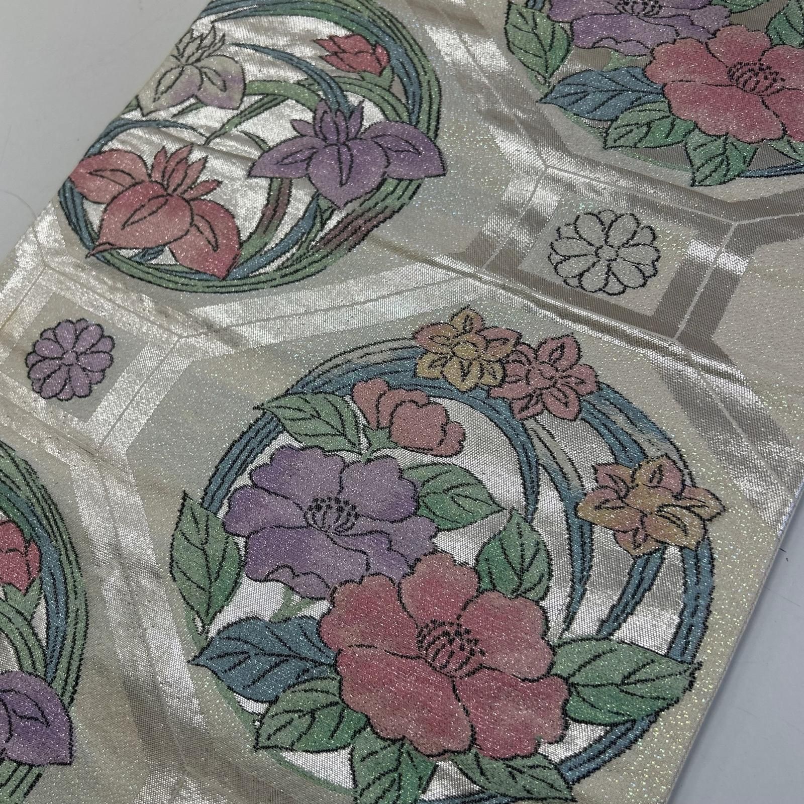 袋帯 正絹 宝相華 煌めく花草 六通 MA-4190 - メルカリ