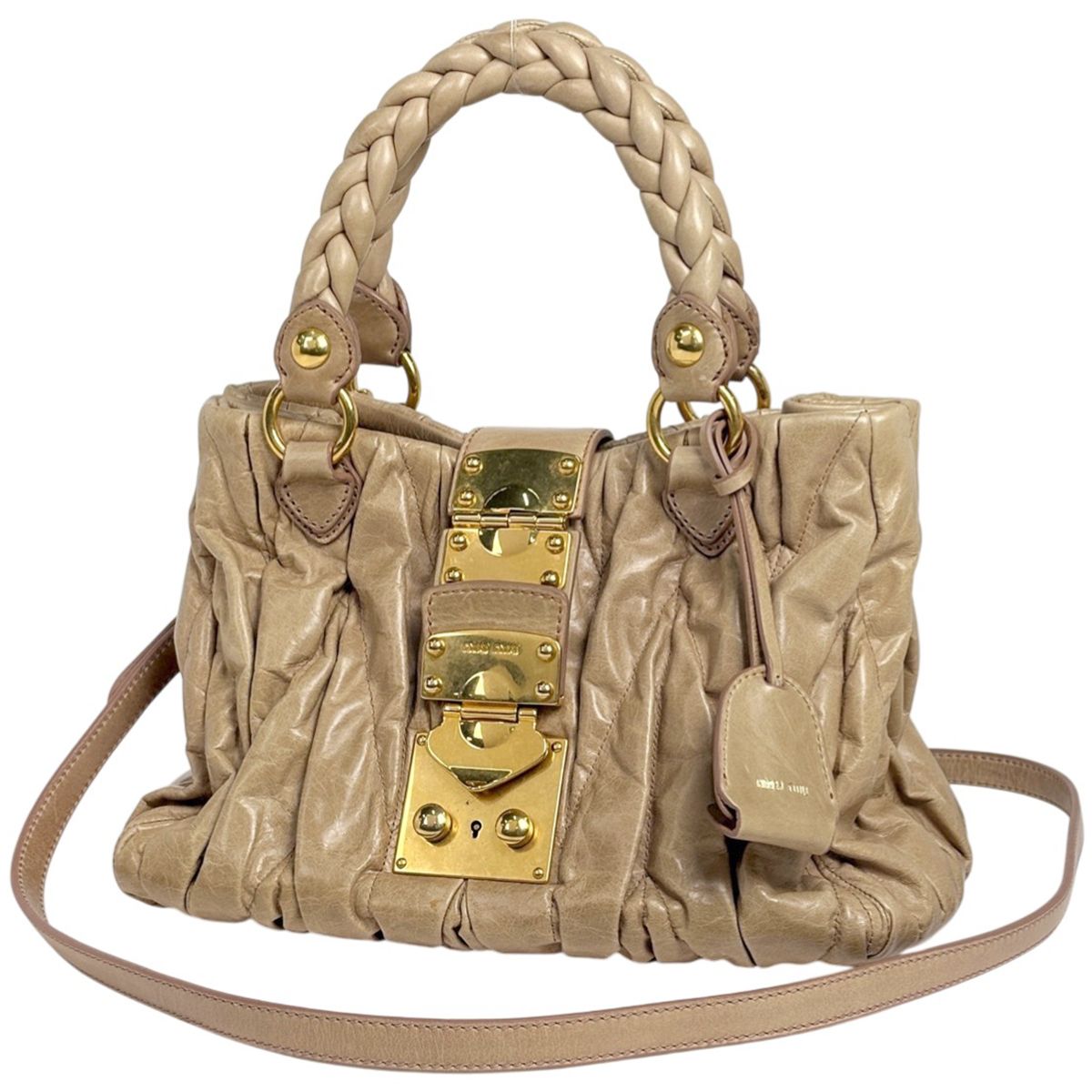 ミュウ ミュウ Miu Miu ロゴ ハンドバッグ 2WAY ショルダーバッグ