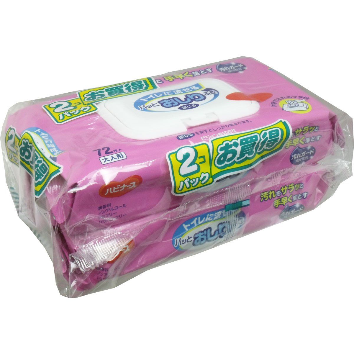 通販トイレに流せるパツとおしりふき７２枚入２個パツク × 10個セット