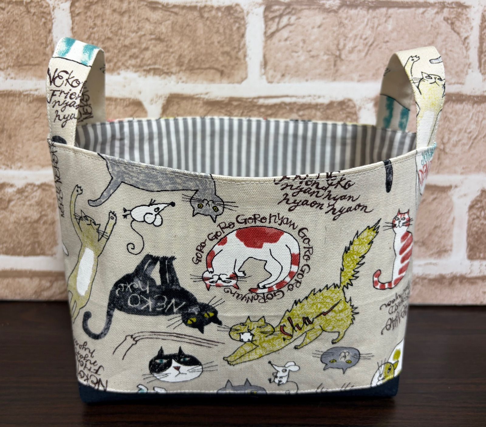 ごろにゃん☆布バスケット アイボリー - メルカリ