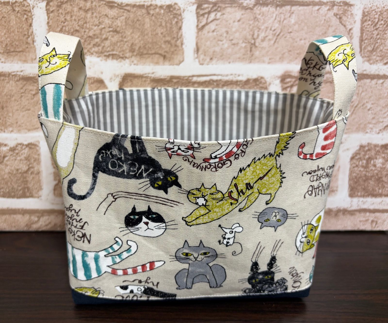 ごろにゃん☆布バスケット アイボリー - メルカリ