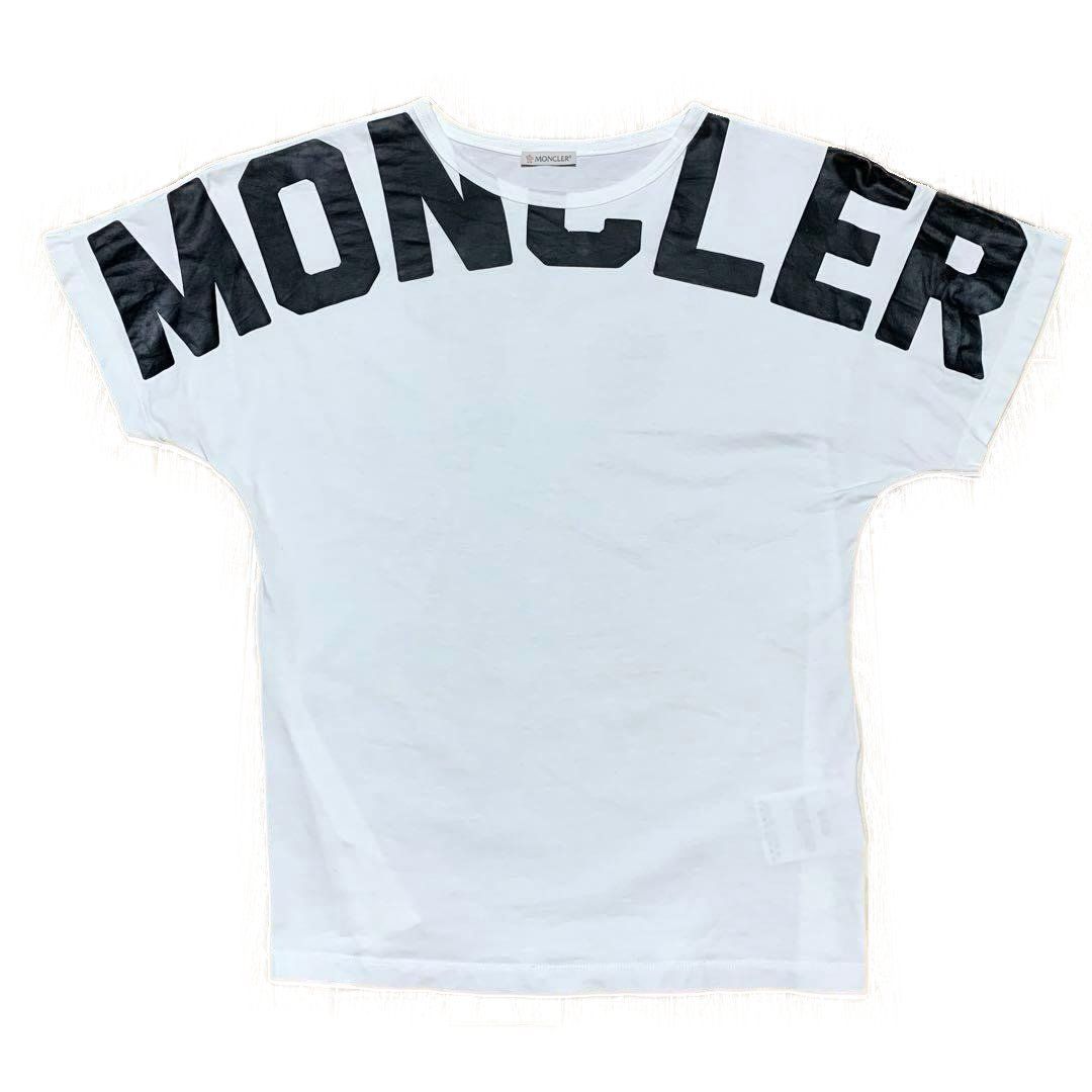 MONCLER デカロゴ Tシャツ ホワイトXS 国内正規品 4S27 - メルカリ