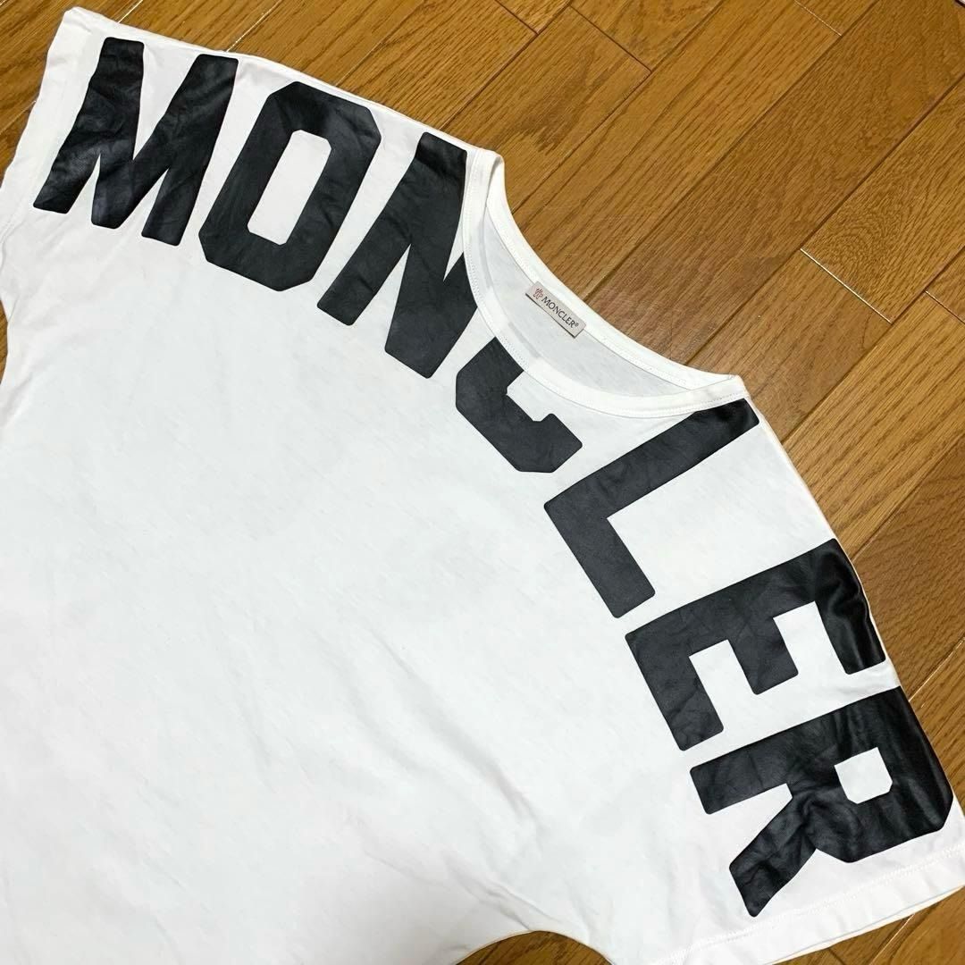 MONCLER デカロゴ Tシャツ ホワイトXS 国内正規品 4S27 - メルカリ