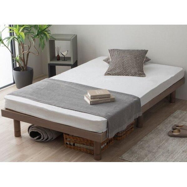 桐すのこベッド 高さ調整4段階 通気性抜群 頑丈設計 セミダブル SD グレー GR ポケットコイルマットレス（レギュラー）付き 組立式