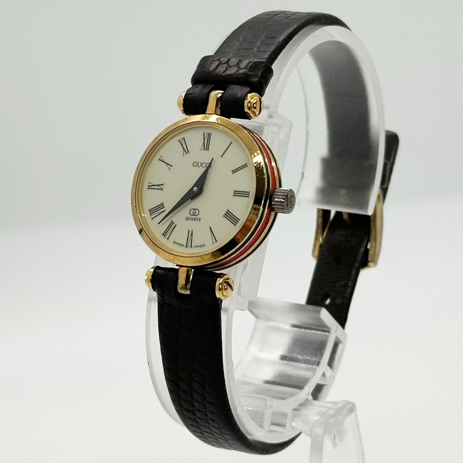 稼働 グッチ GUCCI GG 腕時計 シェリーライン ラウンド クオーツ