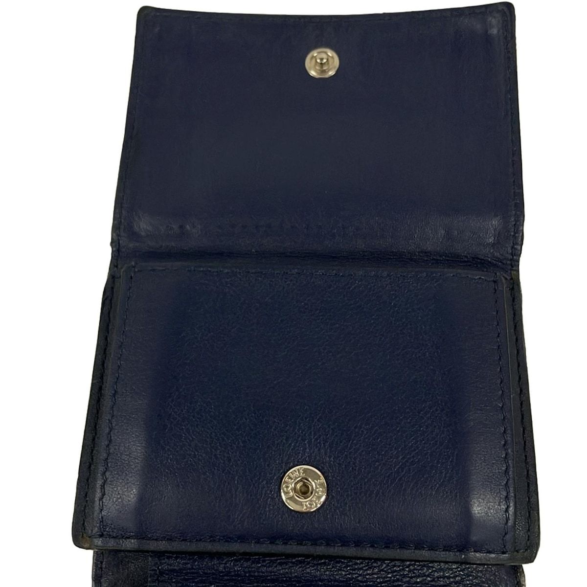 LOEWE(ロエベ) 3つ折り財布 トライフォールド ウォレット ネイビー