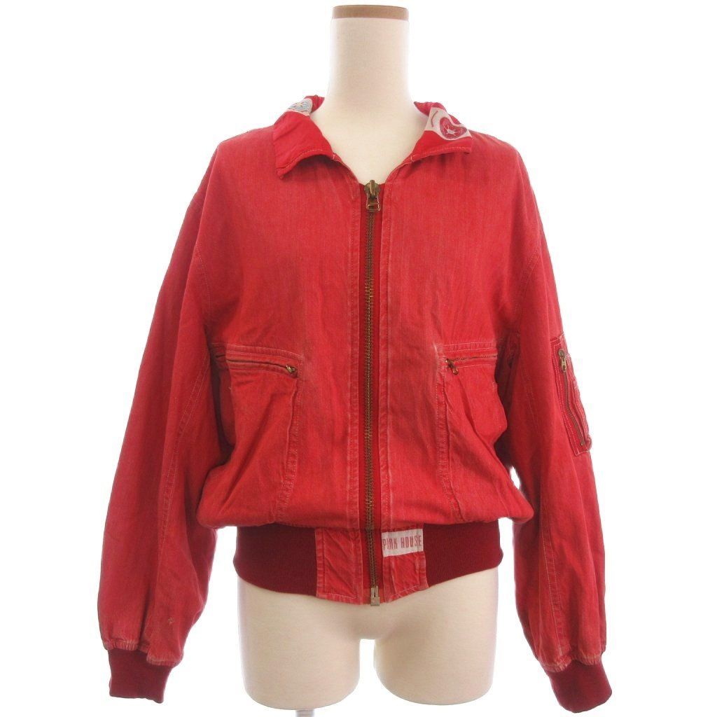 ピンクハウス PINK HOUSE ブルゾン ジャケット パッチワーク裏地 赤