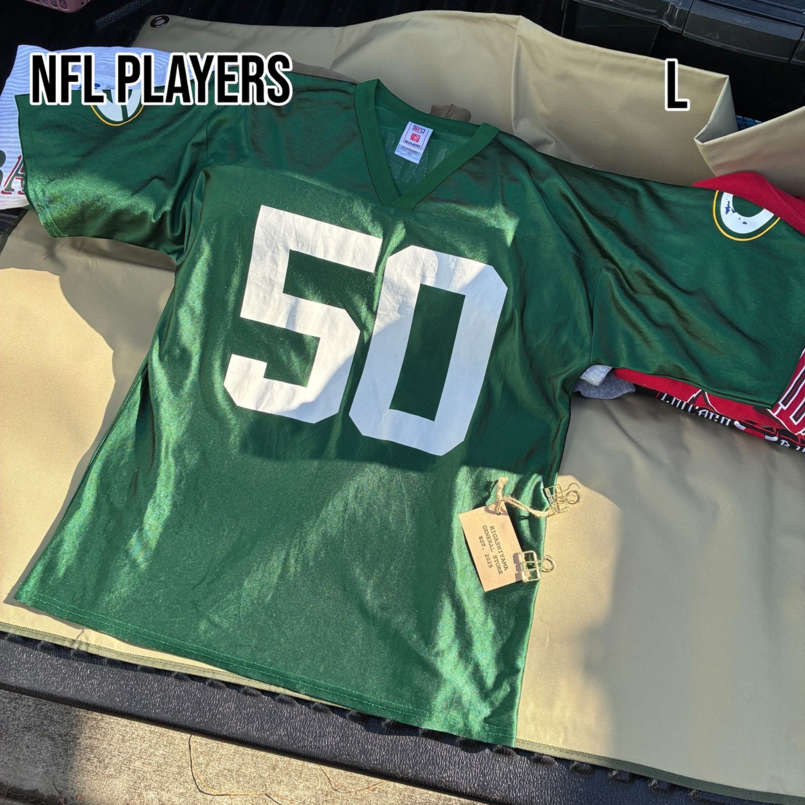 NFL パッカーズ ゲームシャツ L 緑 #50 A.J.ホーク メッシュ 00s