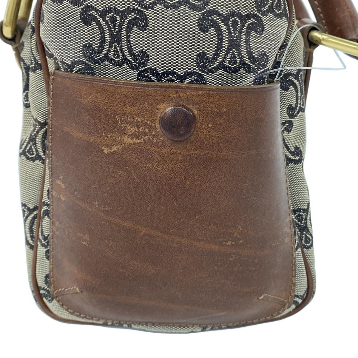 CELINE(セリーヌ) ハンドバッグ マカダム柄 ダークブラウン×アイボリー