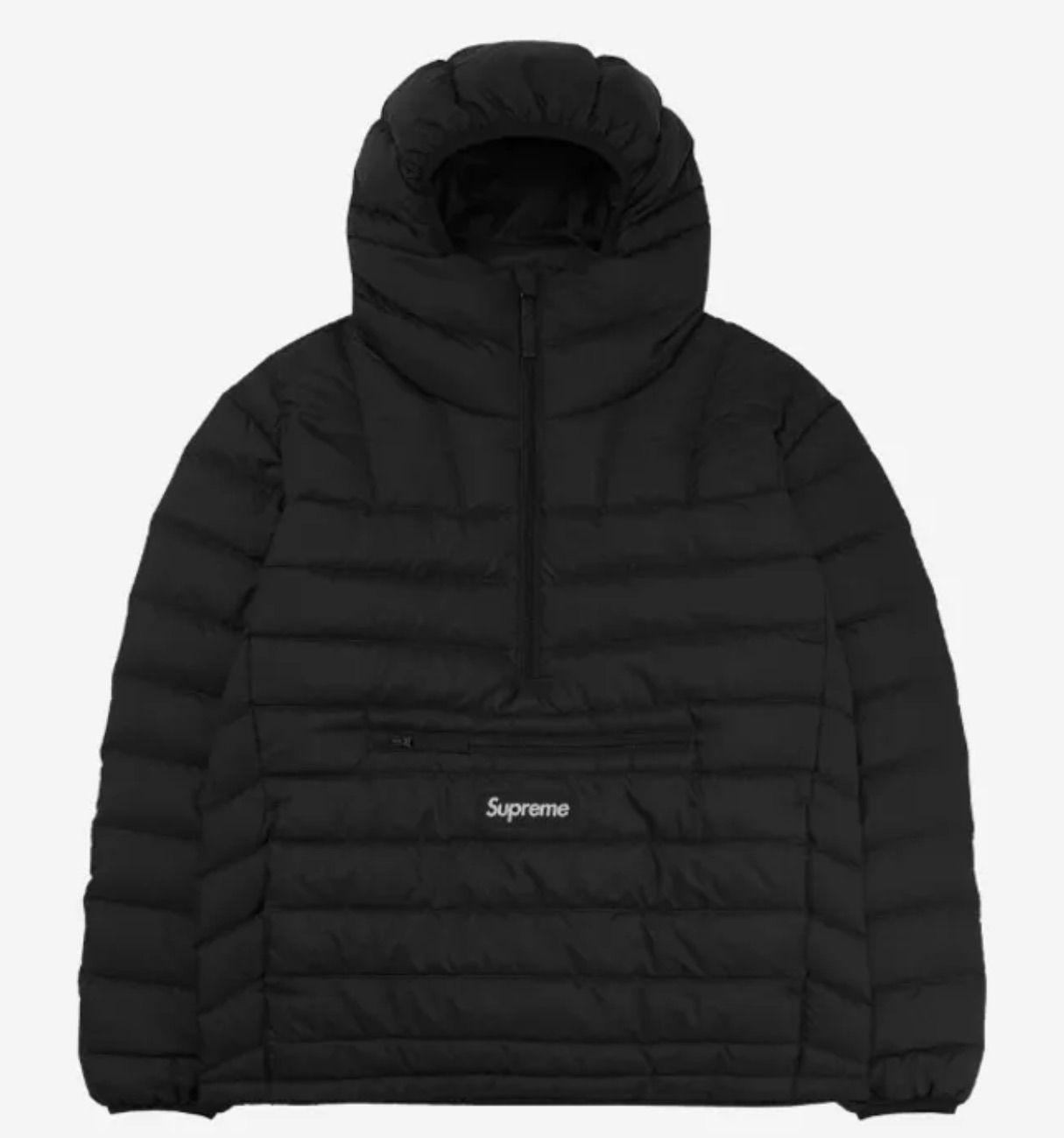 ◼︎ Supreme◼︎ Micro Down Half Zip Hooded Pullover Black 25FW
