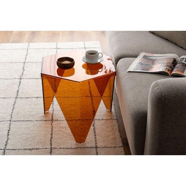 サイドテーブル 約W47.5×D42×H38cm オレンジ 完成品 - メルカリ