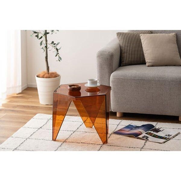 サイドテーブル 約W47.5×D42×H38cm オレンジ 完成品 - メルカリ