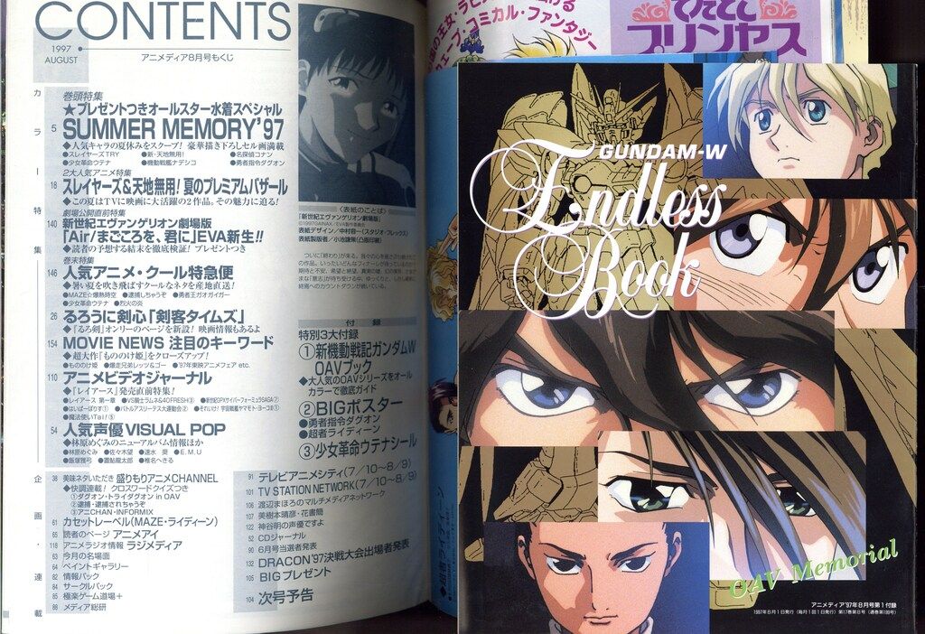 学習研究社 1997年(平成9年)のアニメ雑誌 付録つき アニメディア1997年