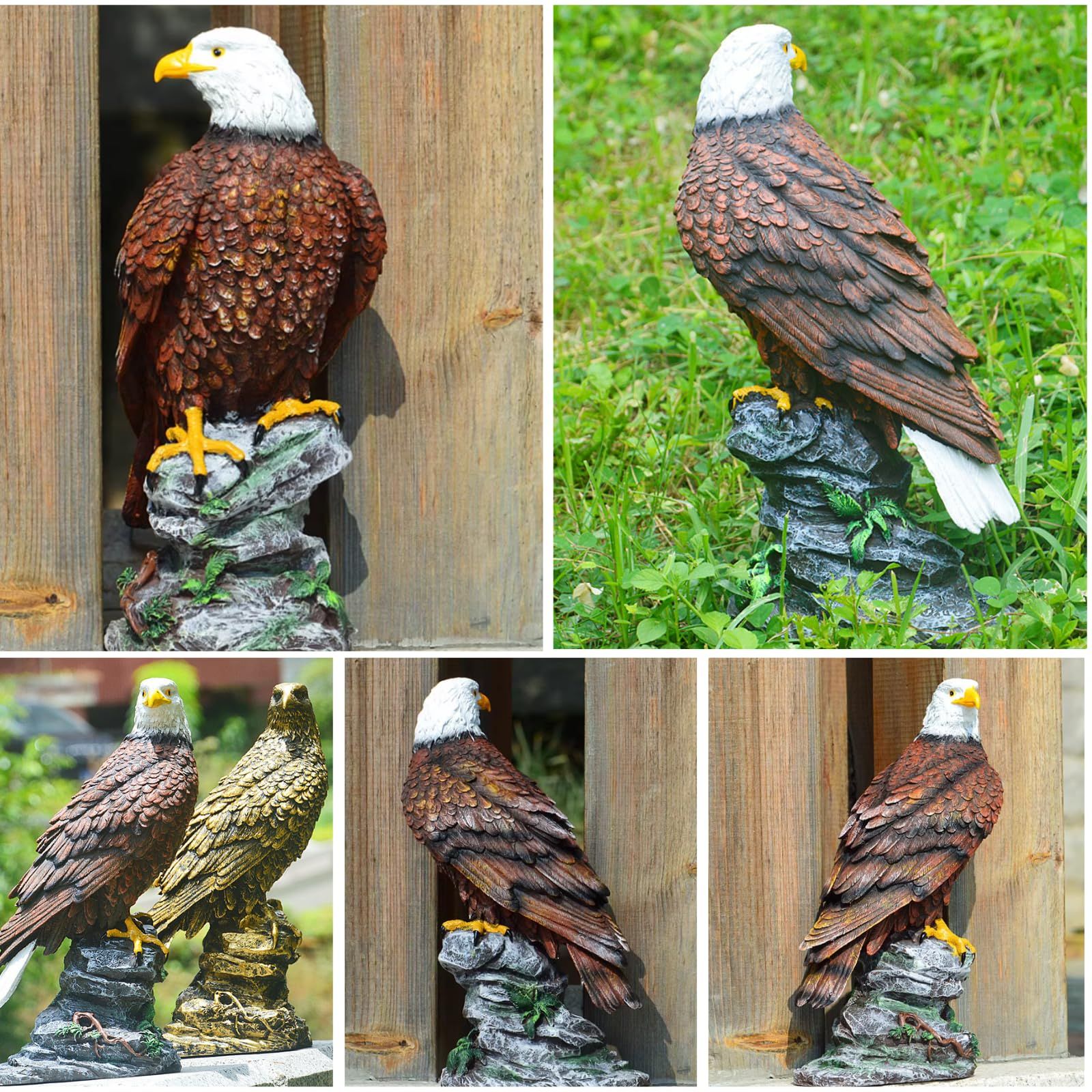 Quikaboo 鷲 置物 防鳥 鳥よけ オブジェ 庭用 ミスターイーグル 